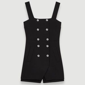 maje buttoned playsuit with straps